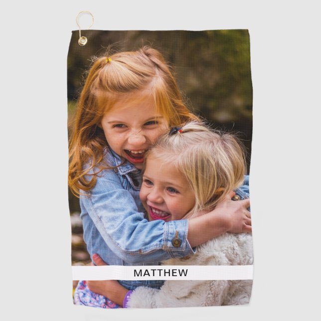 Plantilla de nombre y foto de toalla de golf (Anverso)