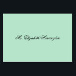 Plantilla de nombres de tarjetas Lucite Green Plac<br><div class="desc">Tarjetas de lugar verde Lucite con plantilla de nombre. Elegante tipo de letra de guión en negro sobre fondo verde claro y en blanco. El número de tabla se puede incluir cuando se agrega el texto del personalizado,  para usar estas tarjetas como tarjetas de acompañamiento.</div>