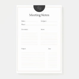 Plantilla de notas de reunión eficientes