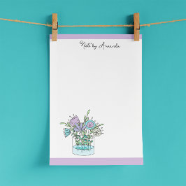 Plantilla de notas Post-it® de flores dibujadas a