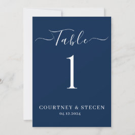 Plantilla de número de mesa de boda: Caligrafía de