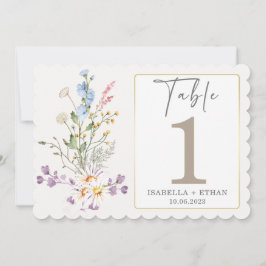 Plantilla de número de mesa de flores silvestres