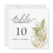 Plantilla de número de tabla de Boda de Pampas min