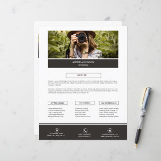 Plantilla de página Fotógrafo sobre mí