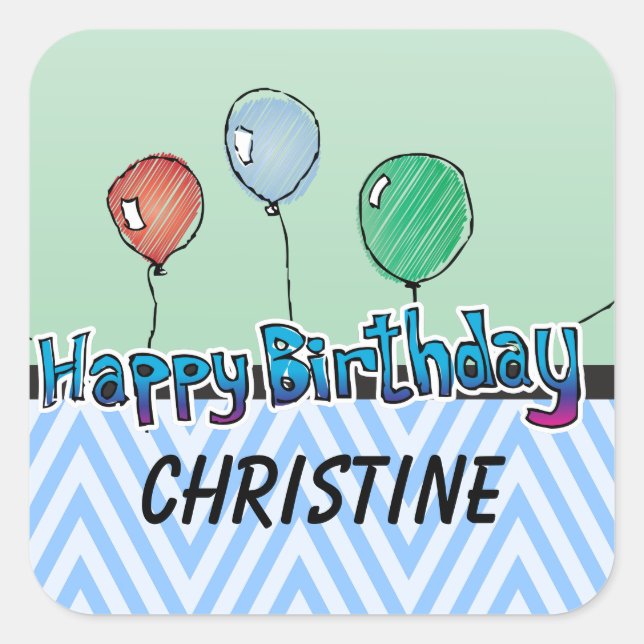 Plantilla de Pegatina de cumpleaños feliz (Anverso)