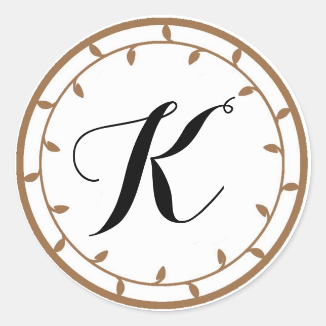 Plantilla de Pegatina de monograma dorado (Anverso)