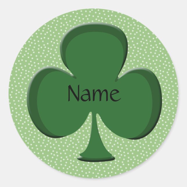 Plantilla de Pegatina de nombre de Shamrock - Verd (Anverso)