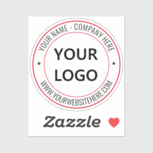Plantilla de Pegatina de texto y logotipo comercia
