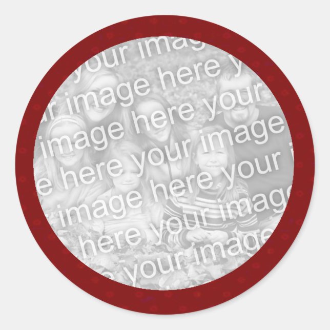 Plantilla de Pegatina fotográfico de Polkadot Rojo (Anverso)