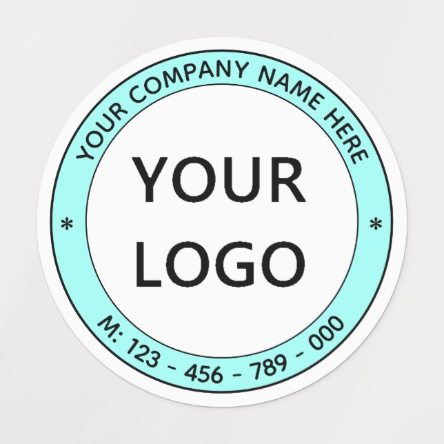 Plantilla de Pegatinas Comerciales con Logotipo y  (Diseño 1)