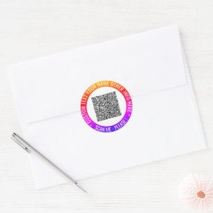 Plantilla de Pegatinas de Código QR Personalizado