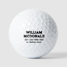 Plantilla de pelota de golf con nombre personaliza
