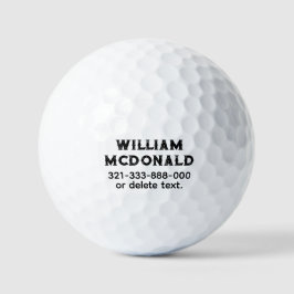 Plantilla de pelota de golf con nombre personaliza