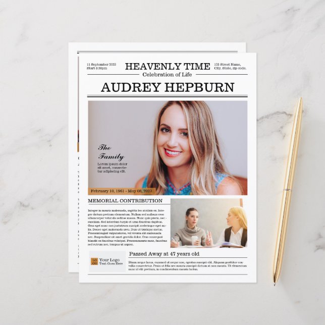 Plantilla de periódico de programa conmemorativo (Anverso/Reverso In Situ)