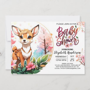Plantilla de Personalizado de Deer Cute Baby Showe