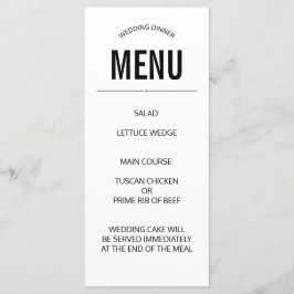 plantilla de personalizado de menú boda simple neg