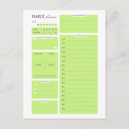 Plantilla de planificador diario minimalista verde