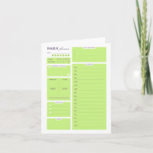 Plantilla de planificador diario minimalista verde