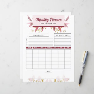 Plantilla de Planner Imprimible mensual