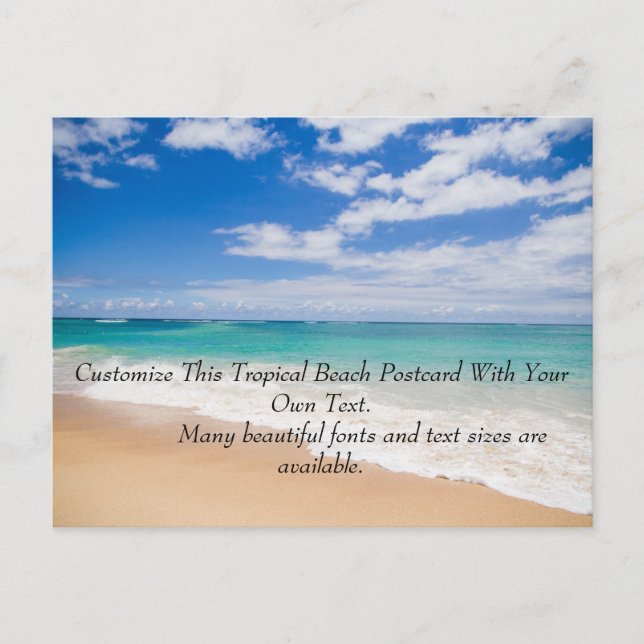 Plantilla de playa tropical para tu propio texto (Anverso)