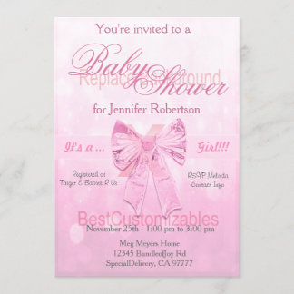 Plantilla de plegado rosado Baby Shower