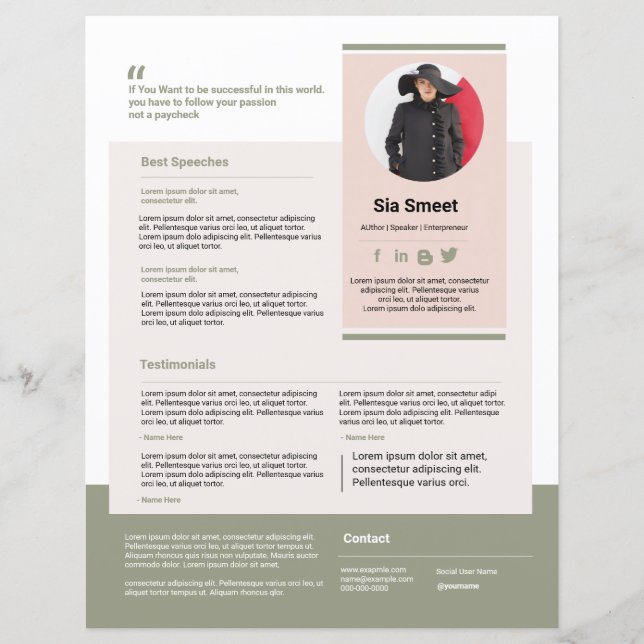 Plantilla de portavoz de una hoja (Anverso)