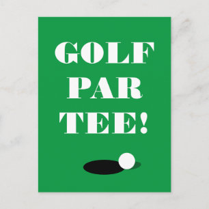Plantilla de postal de Golf Par Tee para fiesta de