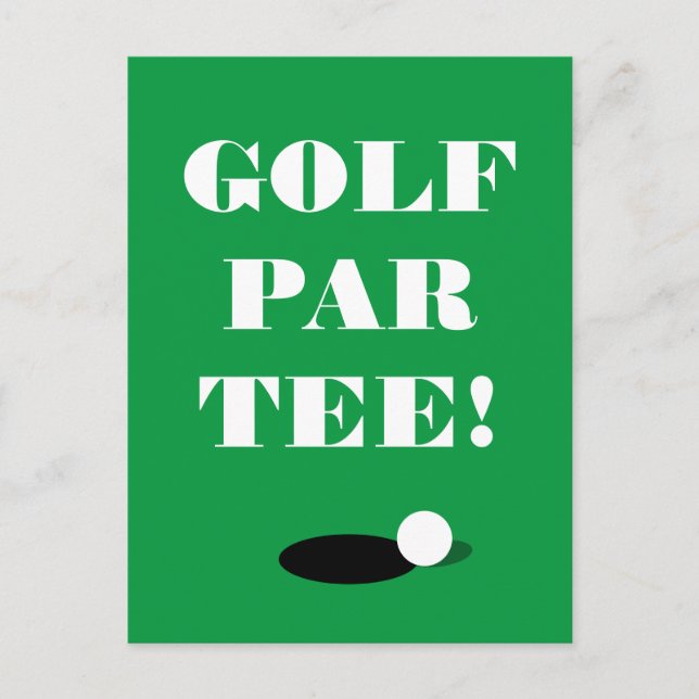 Plantilla de postal de Golf Par Tee para fiesta de (Anverso)