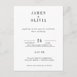 Plantilla de postal de invitación a matrimonio sim