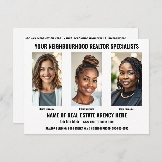 plantilla de postal empresa 5 reactor de fotos DIY (Anverso / Reverso)