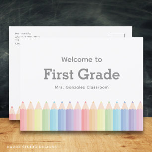 Plantilla de postal para primer grado