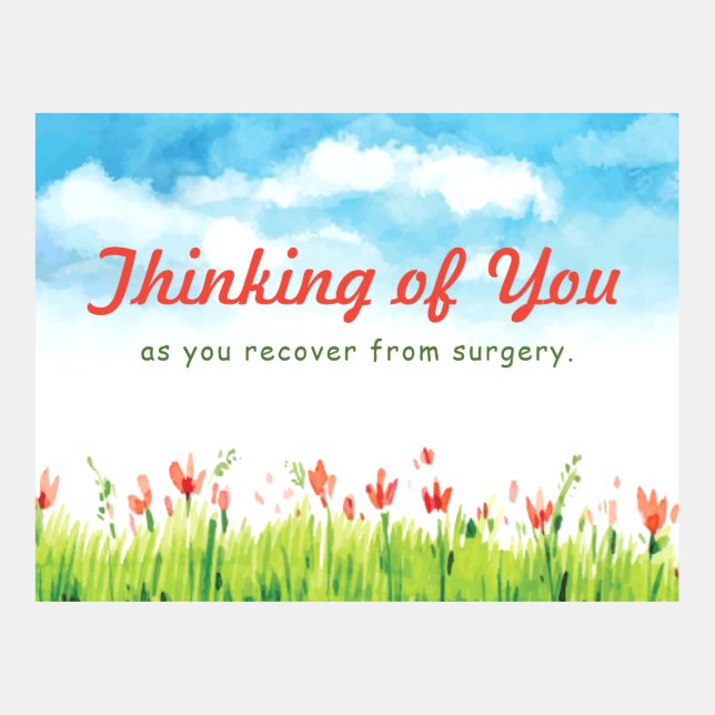 Plantilla De Postal Pensando en ti mientras recuperas la tarjeta posta (Anverso)