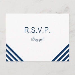 Plantilla de postal RSVP de boda náutica