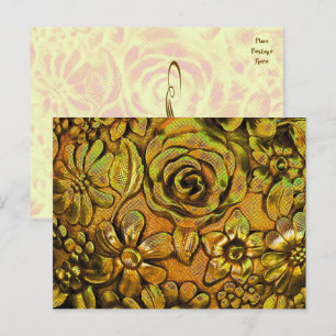 Plantilla De Postales De Floral Metálica No 2