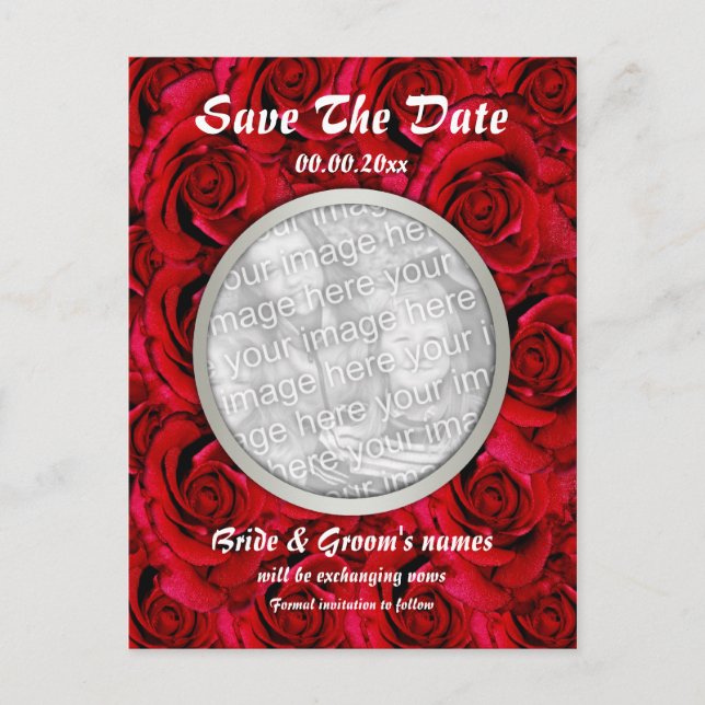 Plantilla de postales de rosas rojas - personaliza (Anverso)