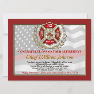 Plantilla de premio de jubilación para bomberos