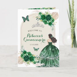 Plantilla de programa 15 años de la princesa verde