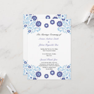Plantilla de programa de abanico de boda floral