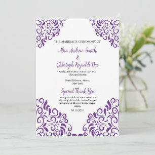 Plantilla de programa de abanico de boda floral