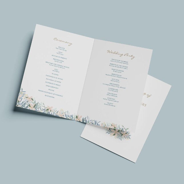 Plantilla de Programa de Boda de Flor Silvestre Ed (Subido por el creador)