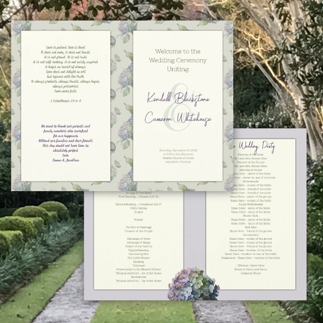Plantilla de Programa de Boda de Iglesia Doble Flo (Subido por el creador)