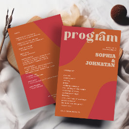 Plantilla de programa de boda retro presupuesto