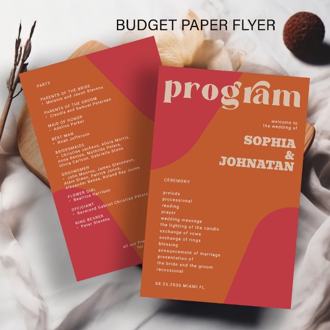Plantilla de programa de boda retro presupuesto (Subido por el creador)