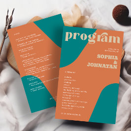 Plantilla de programa de boda retro presupuesto