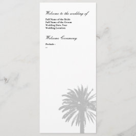Plantilla de programa de bodas de árbol de palma