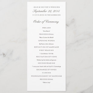 Plantilla de programa de Bodas Gris y Blancas