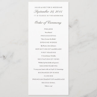 Plantilla de programa de Bodas Gris y Blancas
