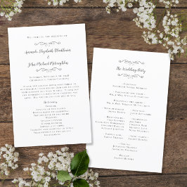 Plantilla de Programa de Ceremonia de Boda Gris El