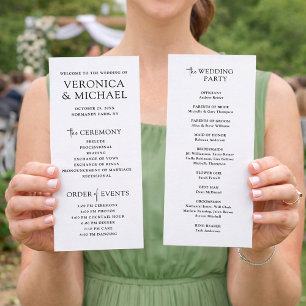 Plantilla de Programa de Ceremonia de Boda Minimal