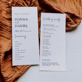 Plantilla de programa de ceremonias Bodas modernas